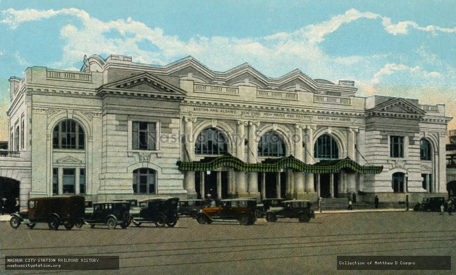 Postcard: Union Station, Worcester, Massachusetts